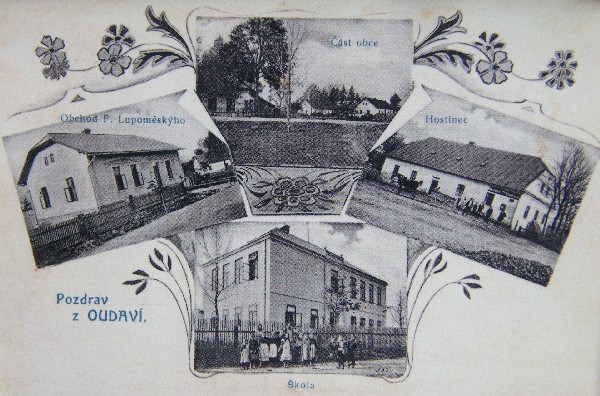 Pohlednice z roku 1910 s novou školou